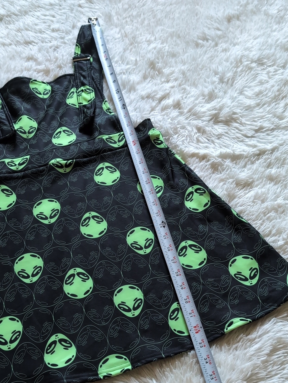 Blackmilk Little Green Men A Line Alien Apron Punk Pinafore Overall Dress XL - Picture 9 of 9